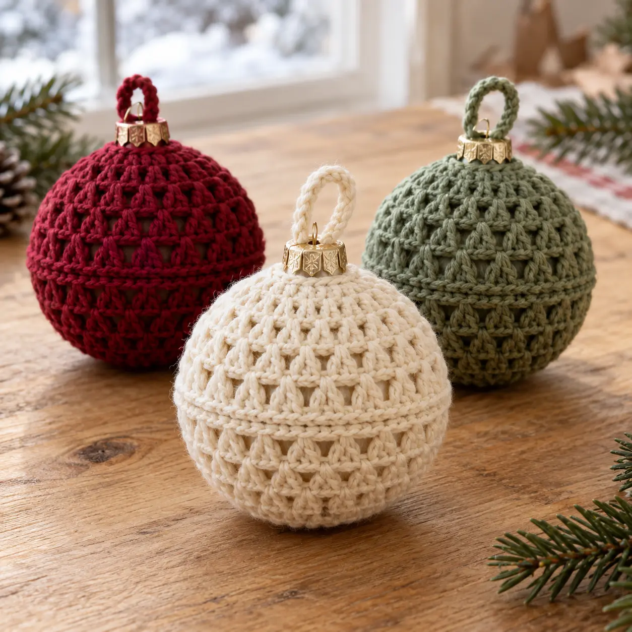 Boule de Noël au crochet