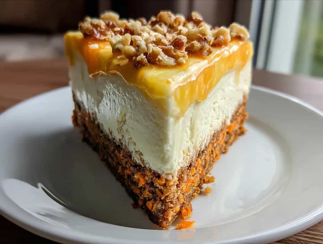 Divine Carrot Cake Cheesecake: 1 Heavenly Bite - Carrot Cake Cheesecake Dessert - main visual representation