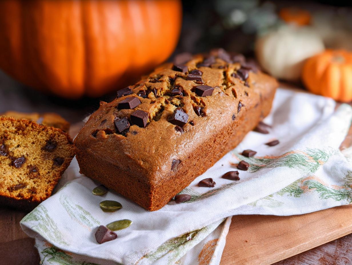 Amazing Chocolate Chunk Pumpkin Bread: 1 Easy Recipe - Chocolate Chunk Pumpkin Bread - additional detail