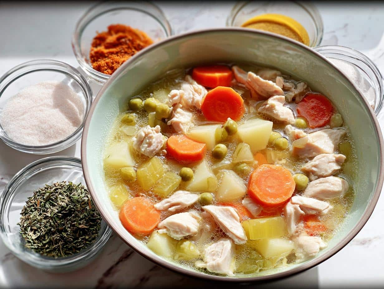 Creamy Chicken Pot Pie Soup: 1 Easy Comfort - Creamy Chicken Pot Pie - additional detail