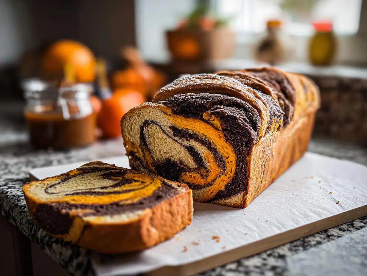 Orange Black Marble Bread: 1 Magical Swirl 2 Orange Black Marble Bread: 1 Magical Swirl - Orange Black Marble Bread - additional detail