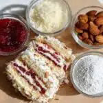 Raspberry Filled Almond Snow