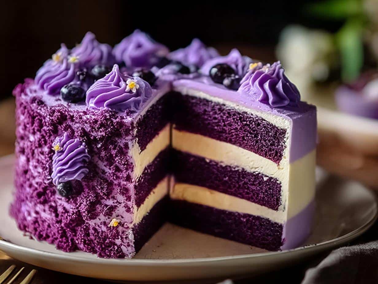 Spectacular Royal Purple Velvet Cake 2 Ways - Royal Purple Velvet Cake - additional detail