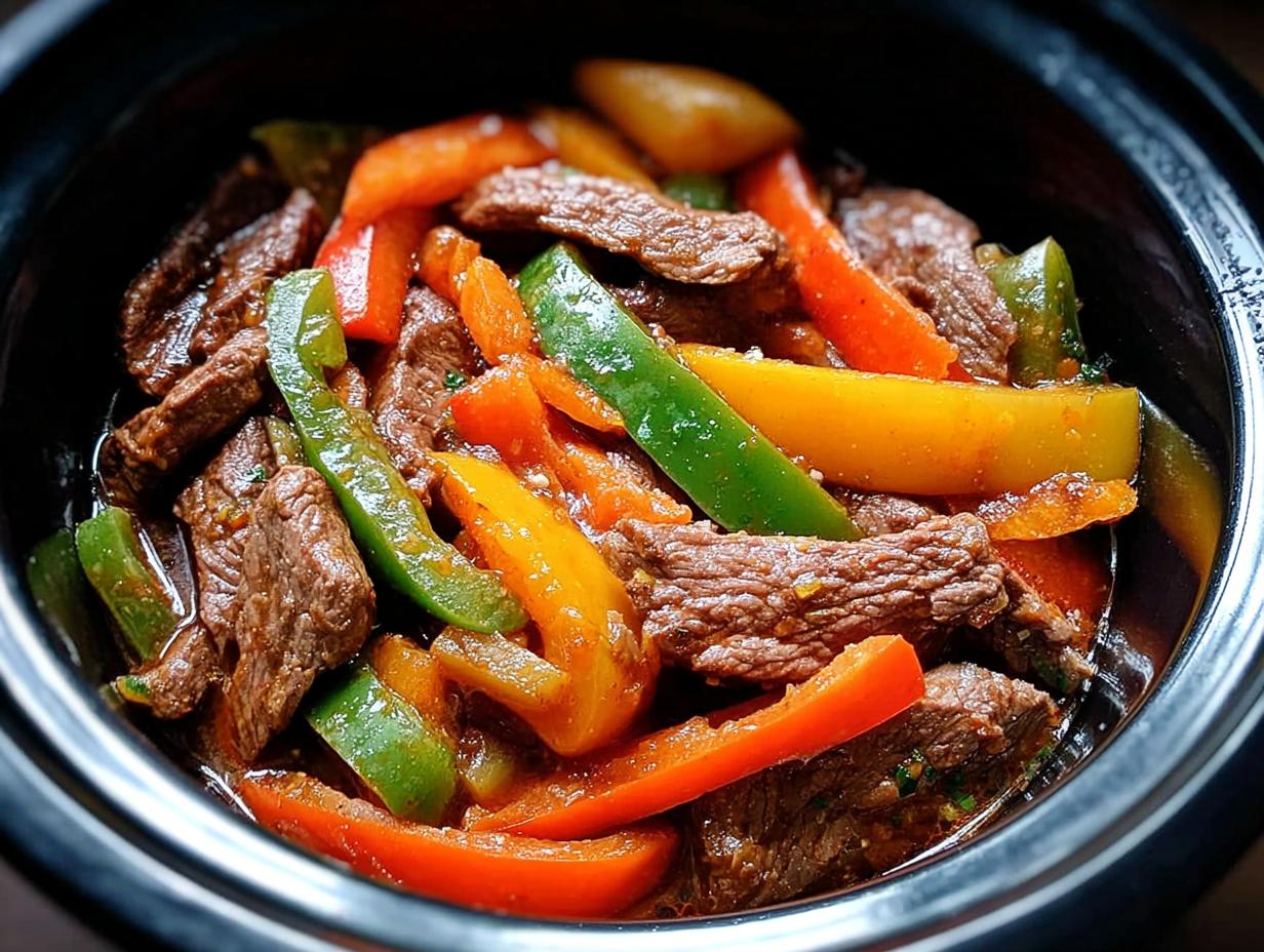 Slow Cooker Pepper Steak: 1 Amazing Recipe - Slow Cooker Pepper Steak - additional detail