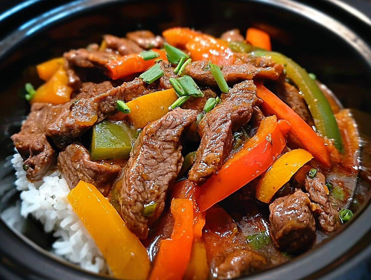 Slow Cooker Pepper Steak: 1 Amazing Recipe 1 Slow Cooker Pepper Steak
