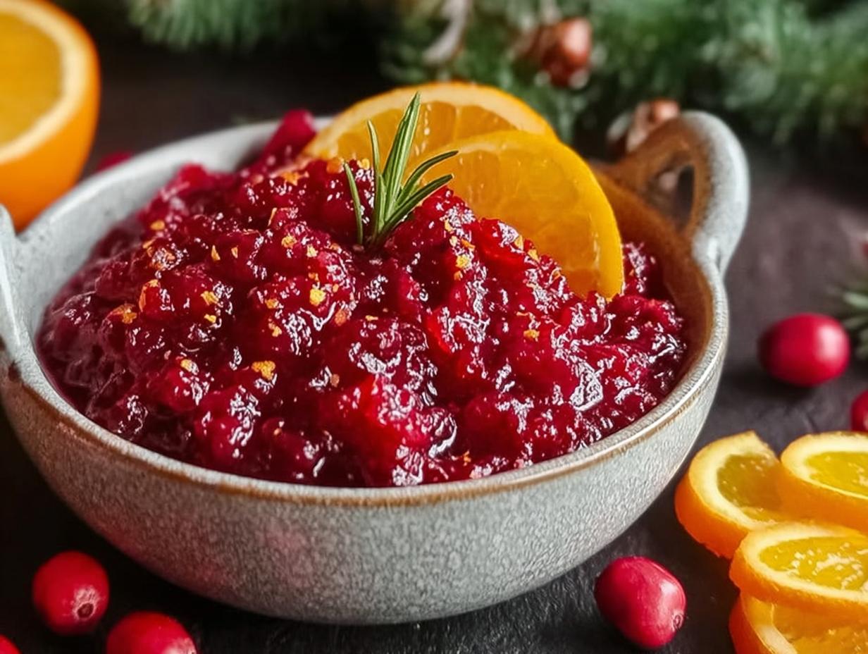 Vintage Fresh Cranberry Orange: Easy 4-Ingredient Recipe - Fresh cranberries and an orange ready for preparation