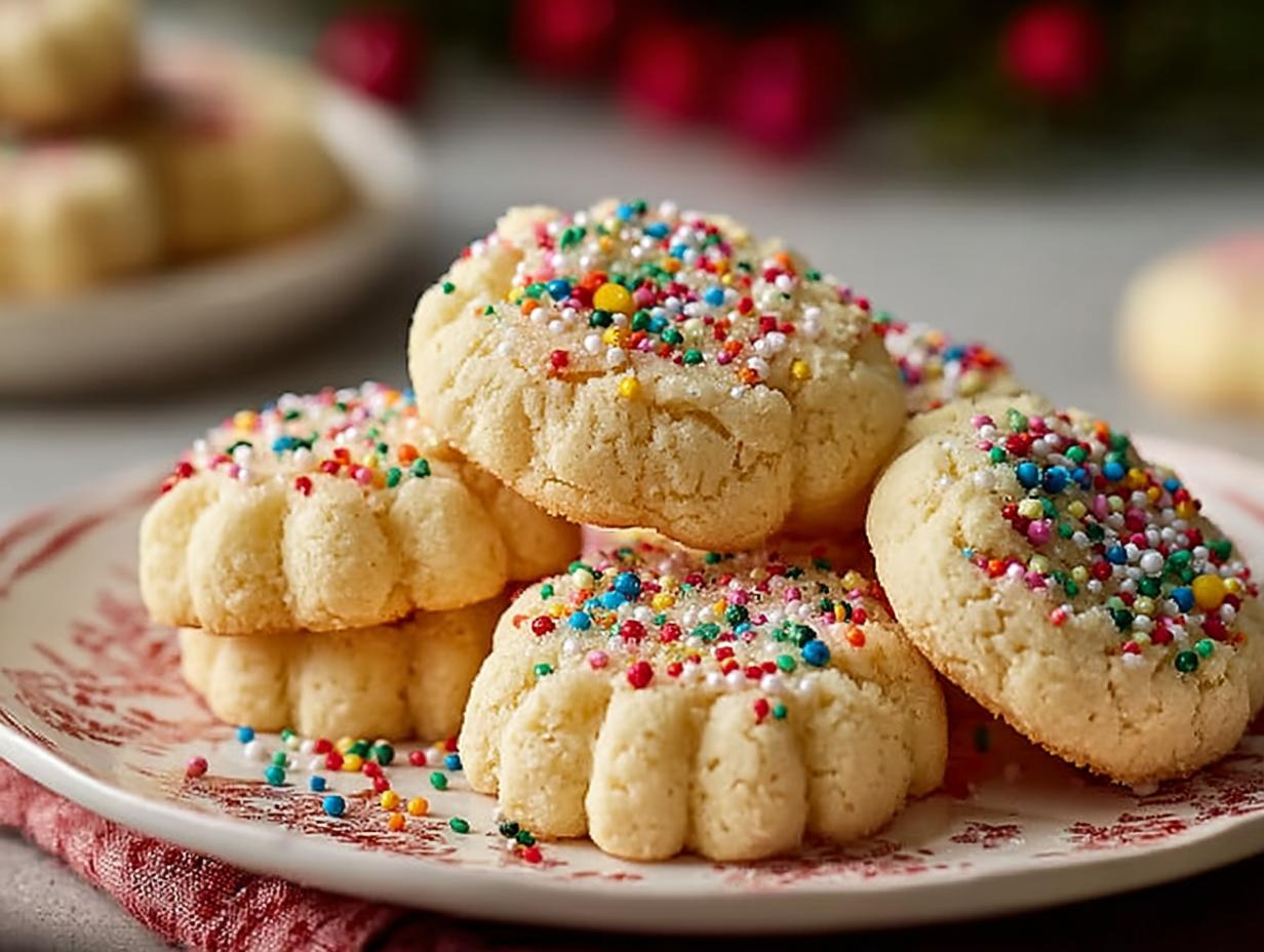 Whipped Shortbread Cookies Sprinkles: Pure Joy Baked - Whipped Shortbread Cookies Sprinkles - additional detail