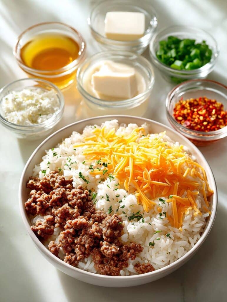 Cheesy Ground Beef Rice