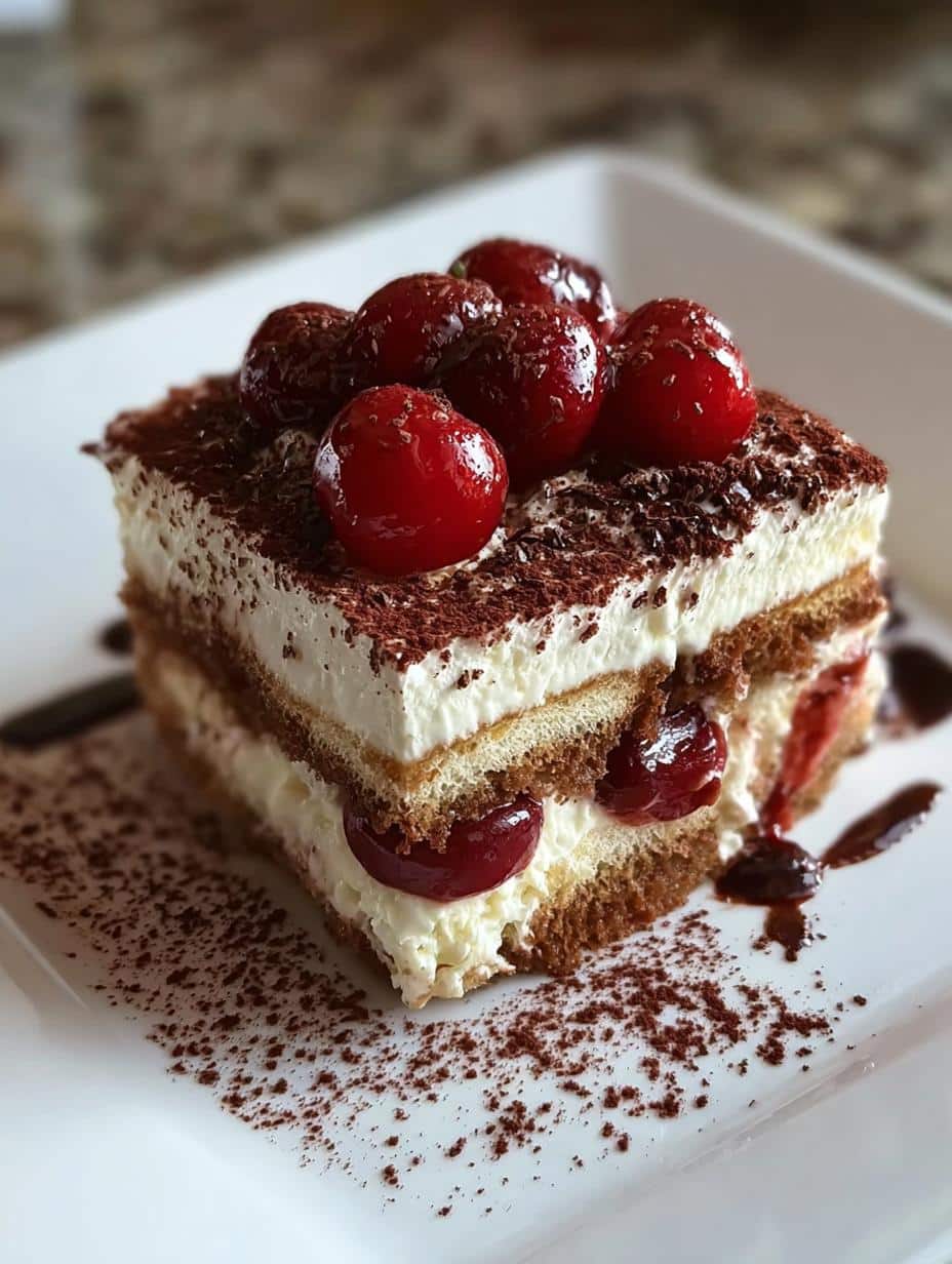 Cherry Amaretto Tiramisu: 30 Min Divine Treat - Cherry Amaretto Tiramisu - main visual representation
