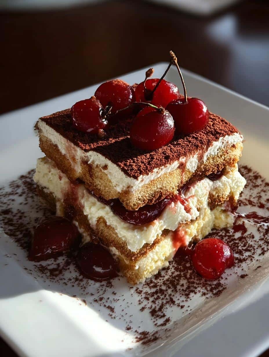 Cherry Amaretto Tiramisu: 30 Min Divine Treat - Cherry Amaretto Tiramisu - additional detail