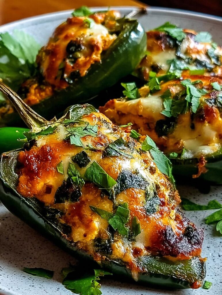 Chicken Stuffed Poblano Peppers