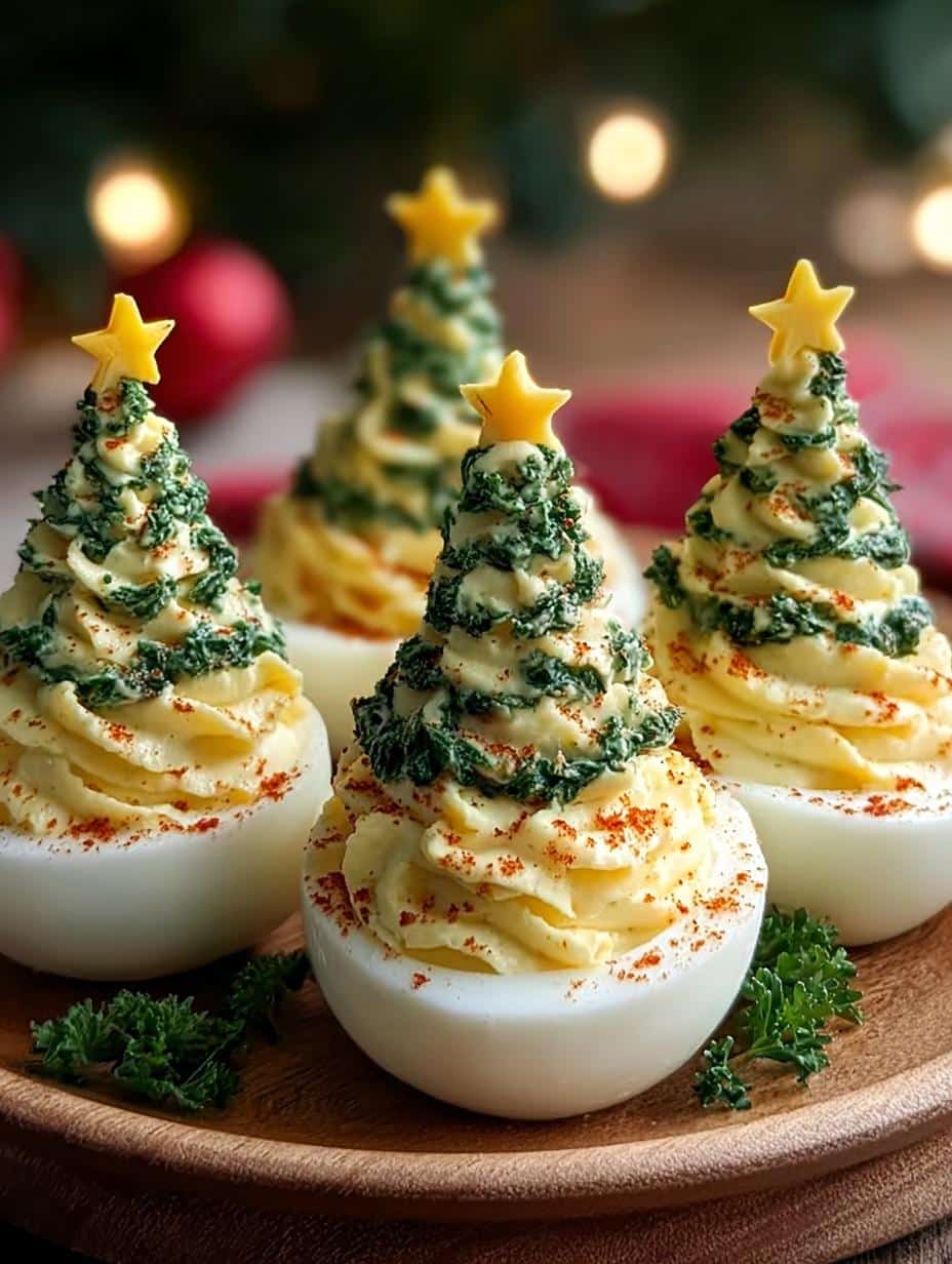 Deviled Egg Christmas Trees: 6 Festive Bites 2 Deviled Egg Christmas Trees: 6 Festive Bites - Deviled Egg Christmas Trees - main visual representation