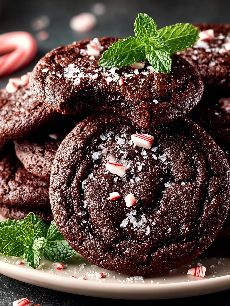 Chewy Double Chocolate Peppermint Cookies Recipe - Double Chocolate Peppermint Cookies - main visual representation