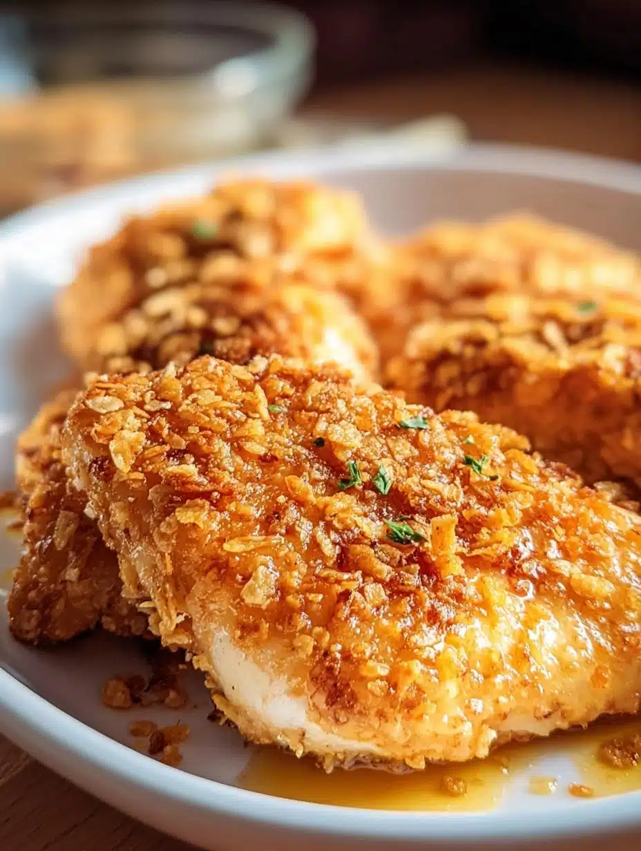 Irresistible Ritz Cracker Chicken - close-up of crispy, golden chicken pieces
