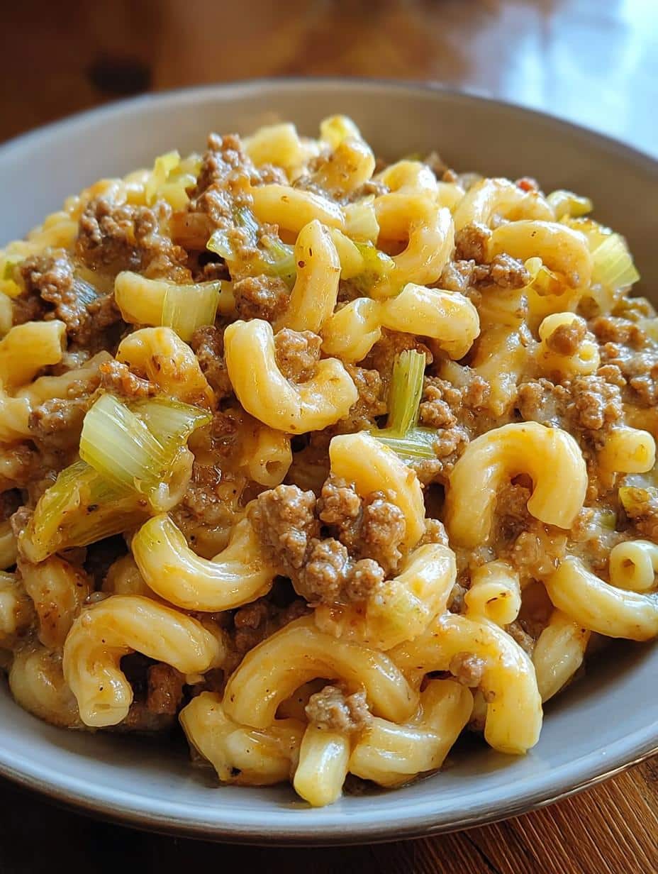 Leek Beef Macaroni Creamy