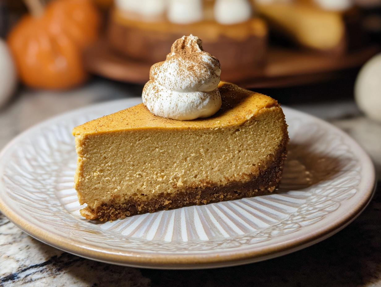 Perfect Pumpkin Cheesecake: 1 Blissful Bite - Pumpkin Cheesecake - main visual representation