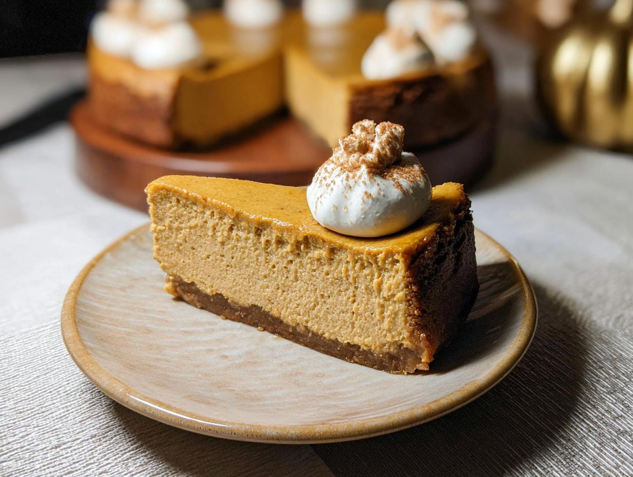 Perfect Pumpkin Cheesecake: 1 Blissful Bite - Pumpkin Cheesecake - additional detail