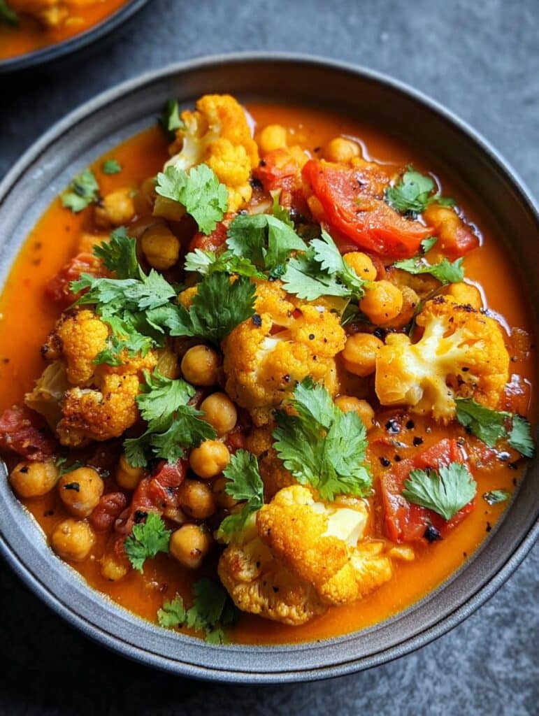 Tomato Cauliflower Chickpea Curry