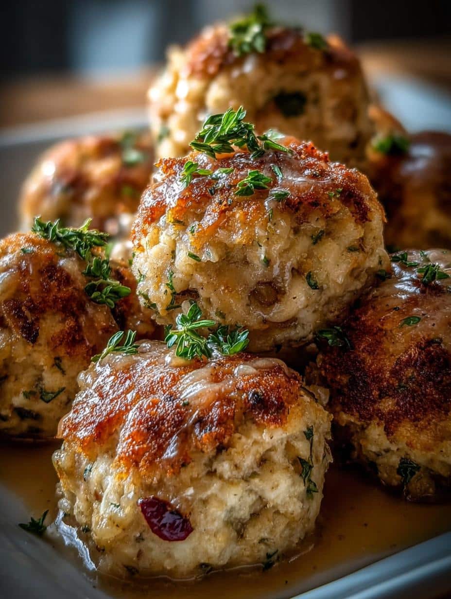 Amazing Turkey Stuffing Balls: 20 Min Recipe 3 Amazing Turkey Stuffing Balls: 20 Min Recipe - Turkey Stuffing Balls - additional detail