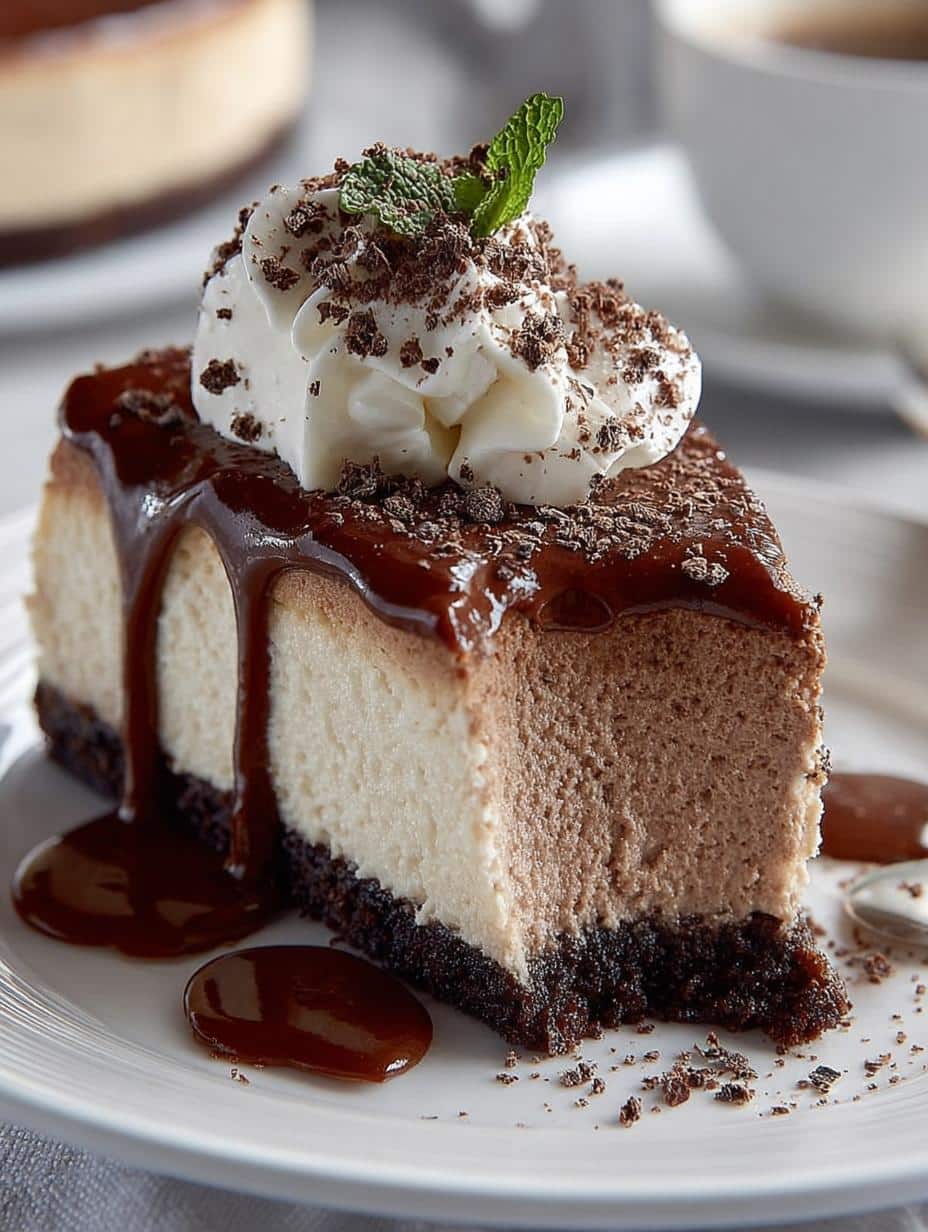 Decadent Baileys Cheesecake with Chocolate Crust - Baileys Cheesecake - additional detail