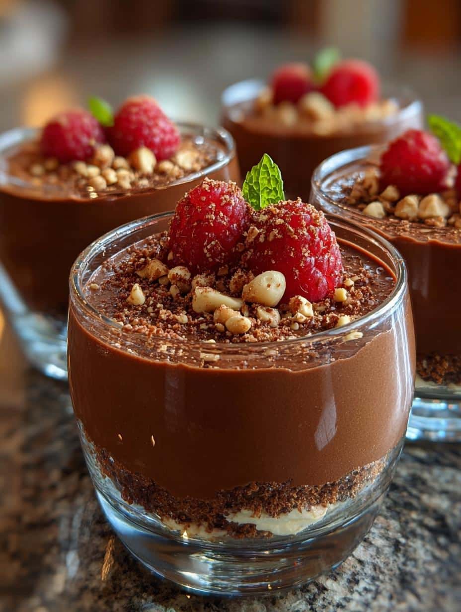 Chocolate Hazelnut Mousse Cups: 28 Minutes to Decadence - Chocolate Hazelnut Mousse Cups - additional detail