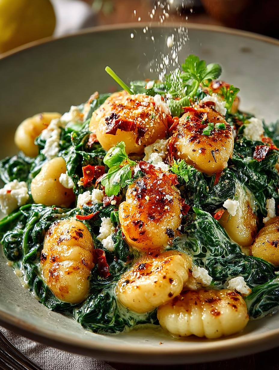 Creamy Gnocchi Spinach Feta