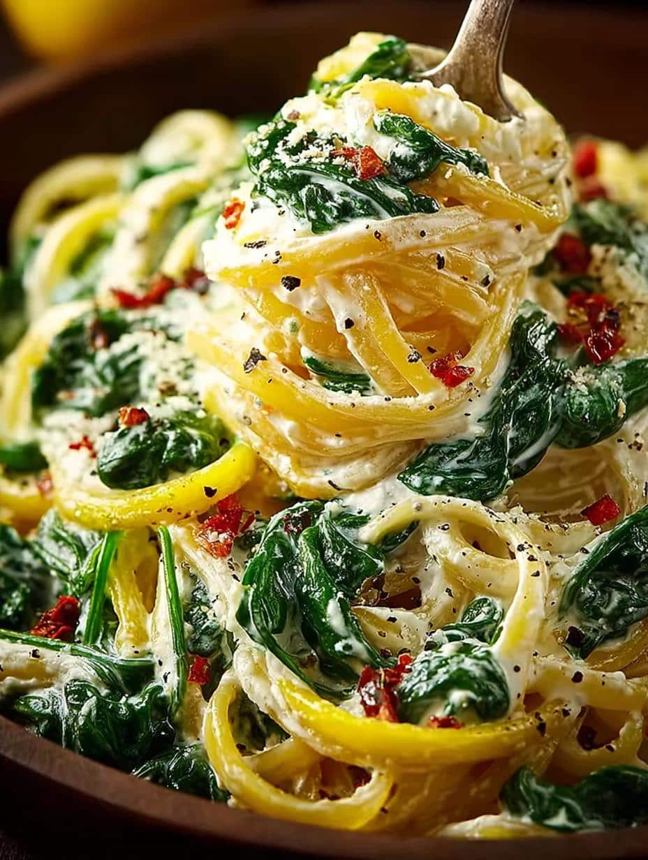 Lemon Ricotta Pasta Spinach