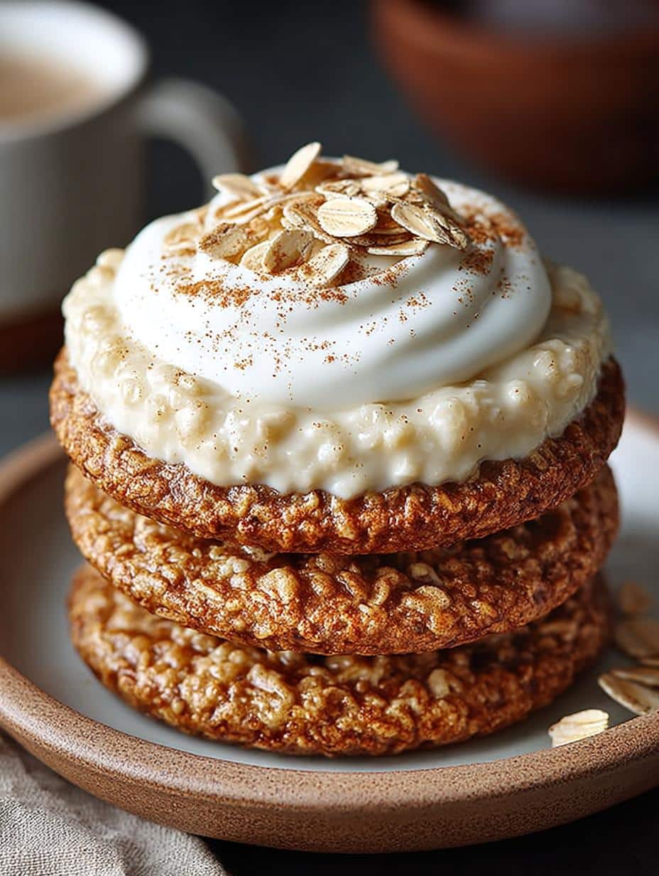 Delicious Spiced Eggnog Oatmeal Cream for the Holidays - Spiced Eggnog Oatmeal Cream - main visual representation