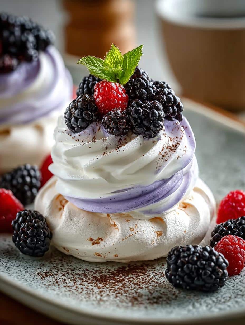 Delightful Blackberry Pavlovas: A Sweet Treat to Savor - Blackberry Pavlovas - additional detail