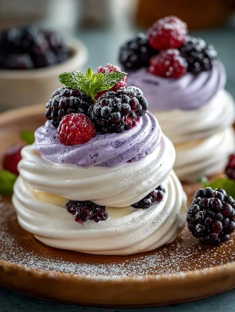 Blackberry Pavlovas
