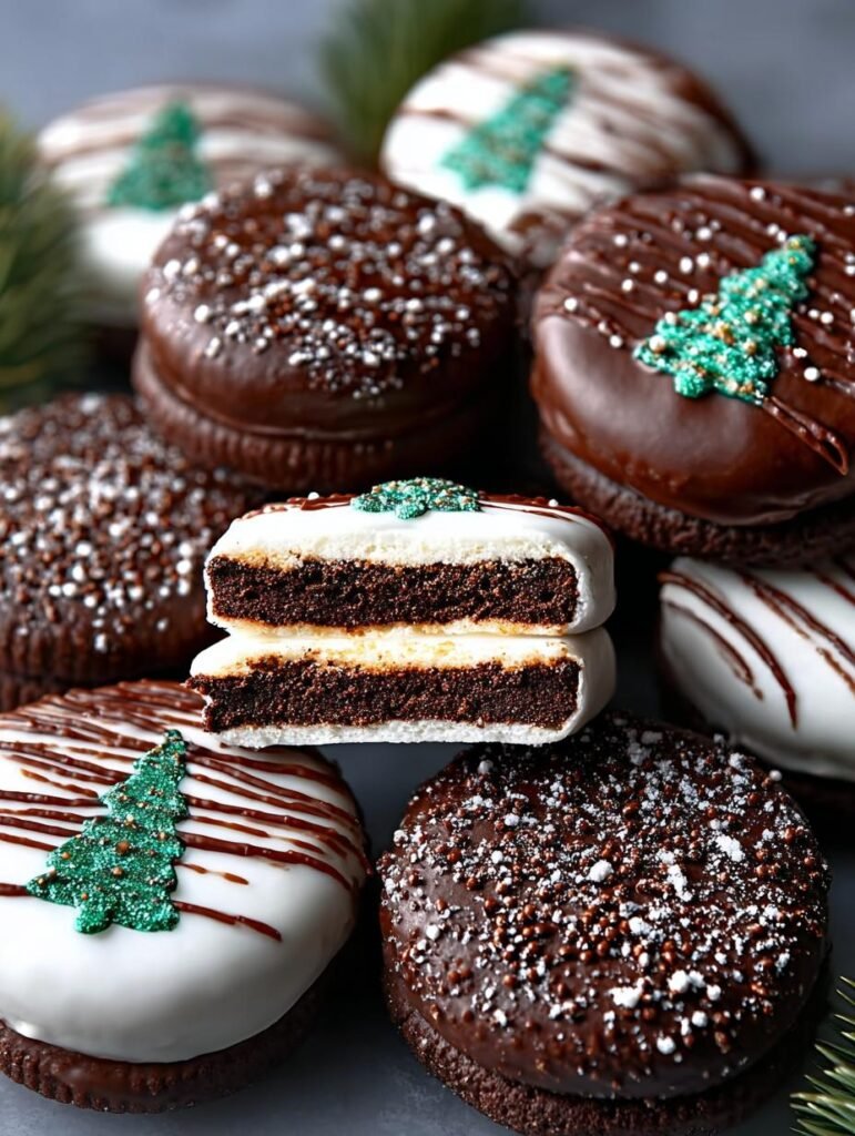 Chocolate Dipped Oreos Winter
