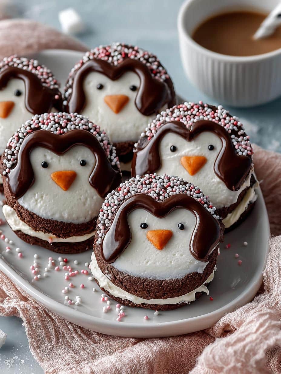 Chocolate Penguin Cookies