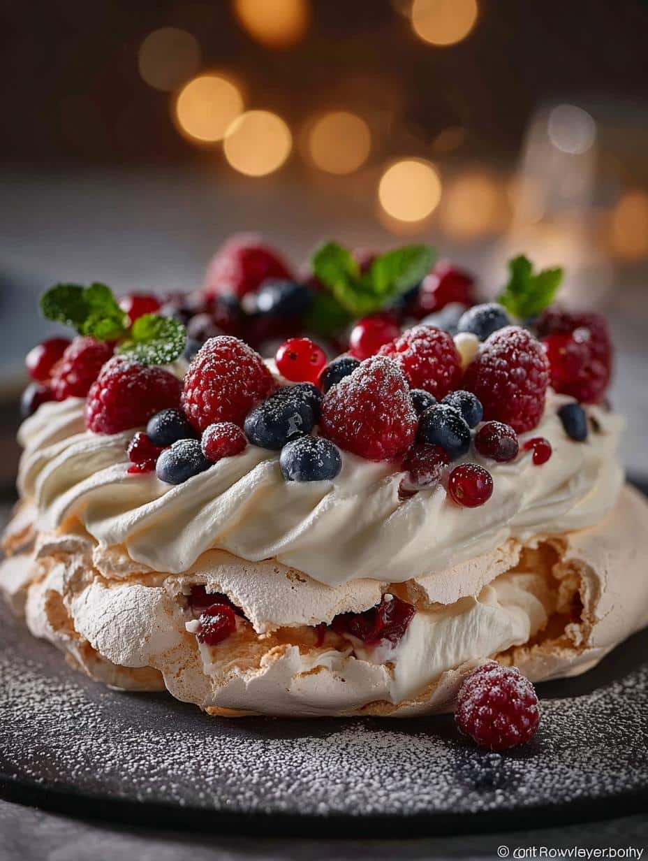 Delightful Christmas Pavlova Wreath for Festive Celebrations - Christmas Pavlova Wreath - additional detail