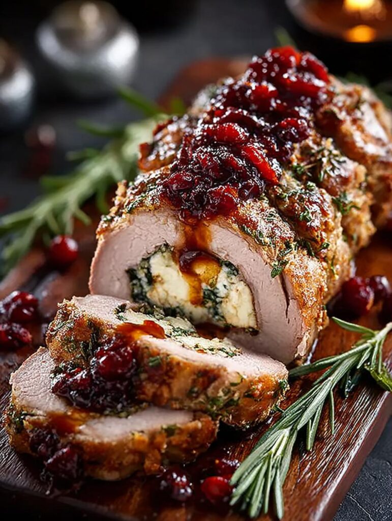 Christmas Stuffed Turkey Tenderloin