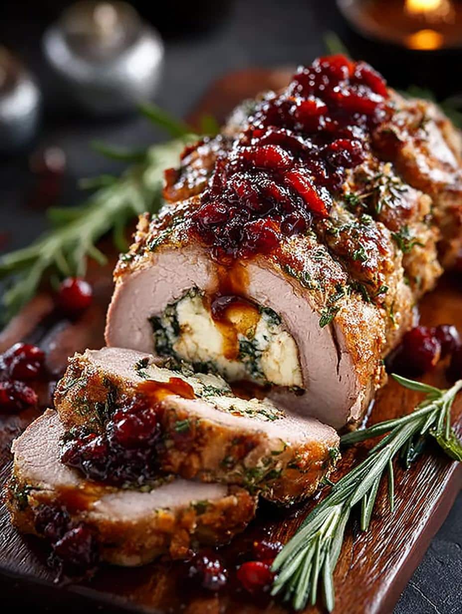 Christmas Stuffed Turkey Tenderloin