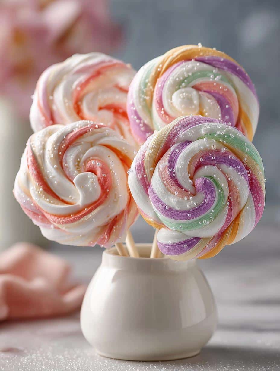 Colorful Meringue Lollipops: 12 Whimsical Treats - Colorful Meringue Lollipops - main visual representation