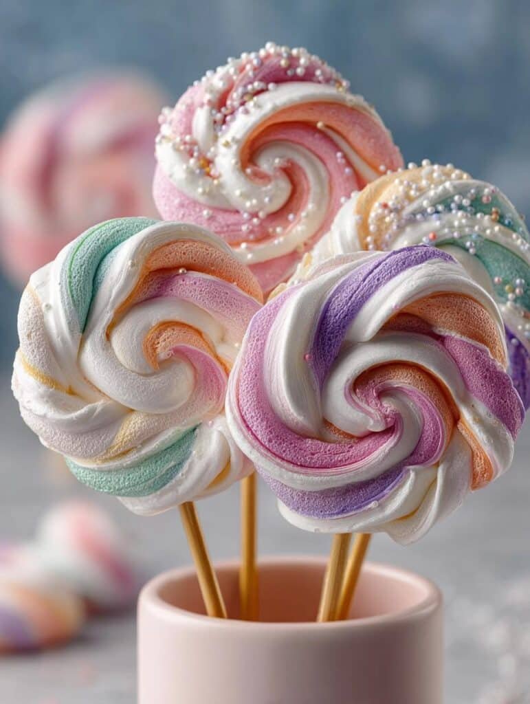 Colorful Meringue Lollipops
