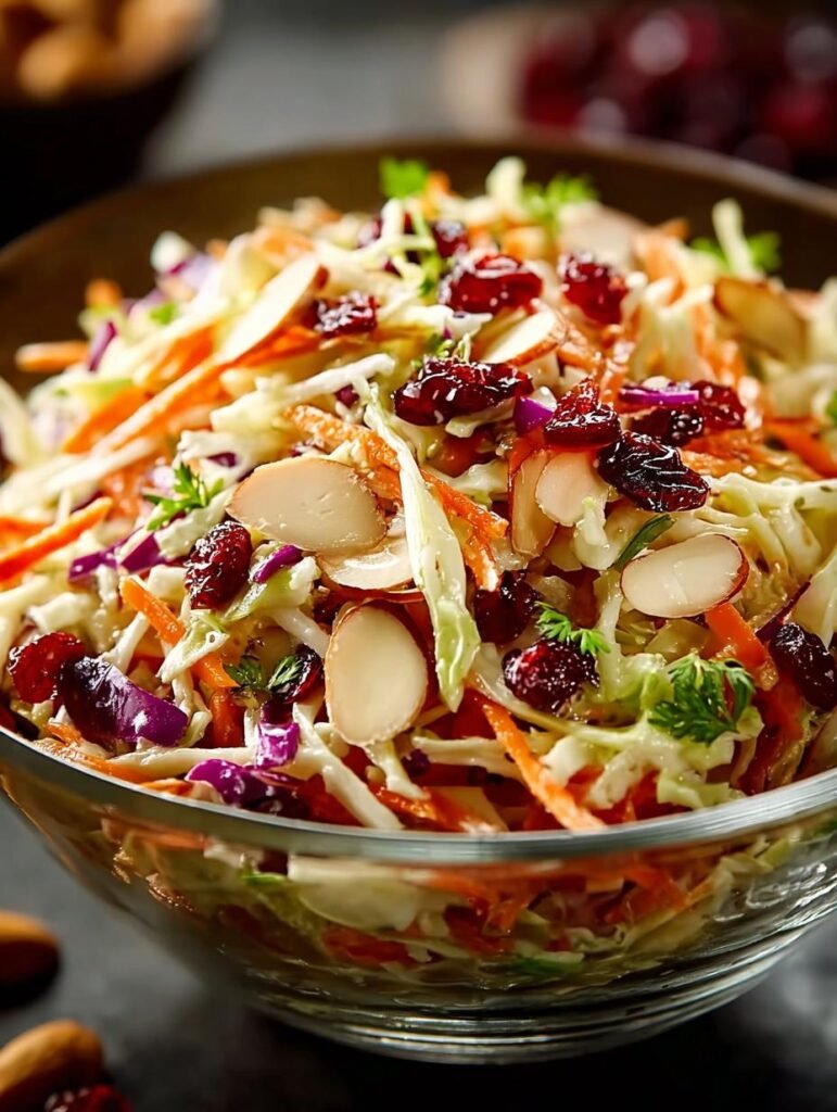 Cranberry Almond Thanksgiving Slaw