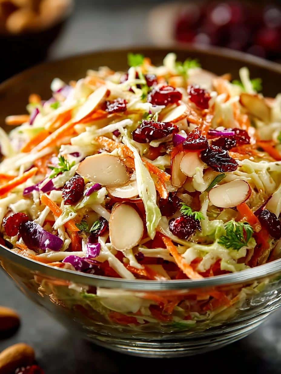 Cranberry Almond Thanksgiving Slaw