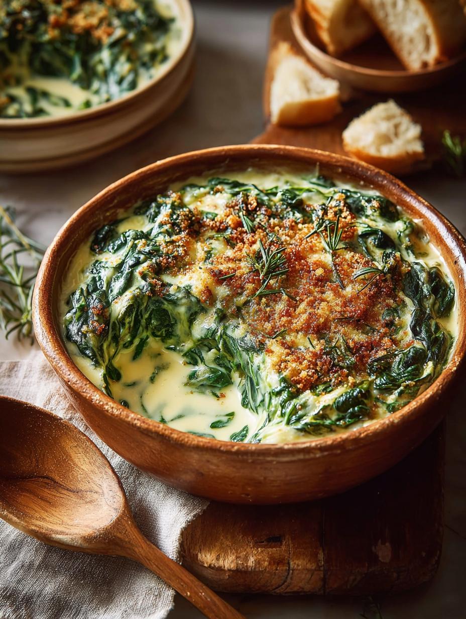 Creamed Spinach with Toasted Breadcrumbs: A Decadent Delight - Creamed Spinach with Toasted - main visual representation