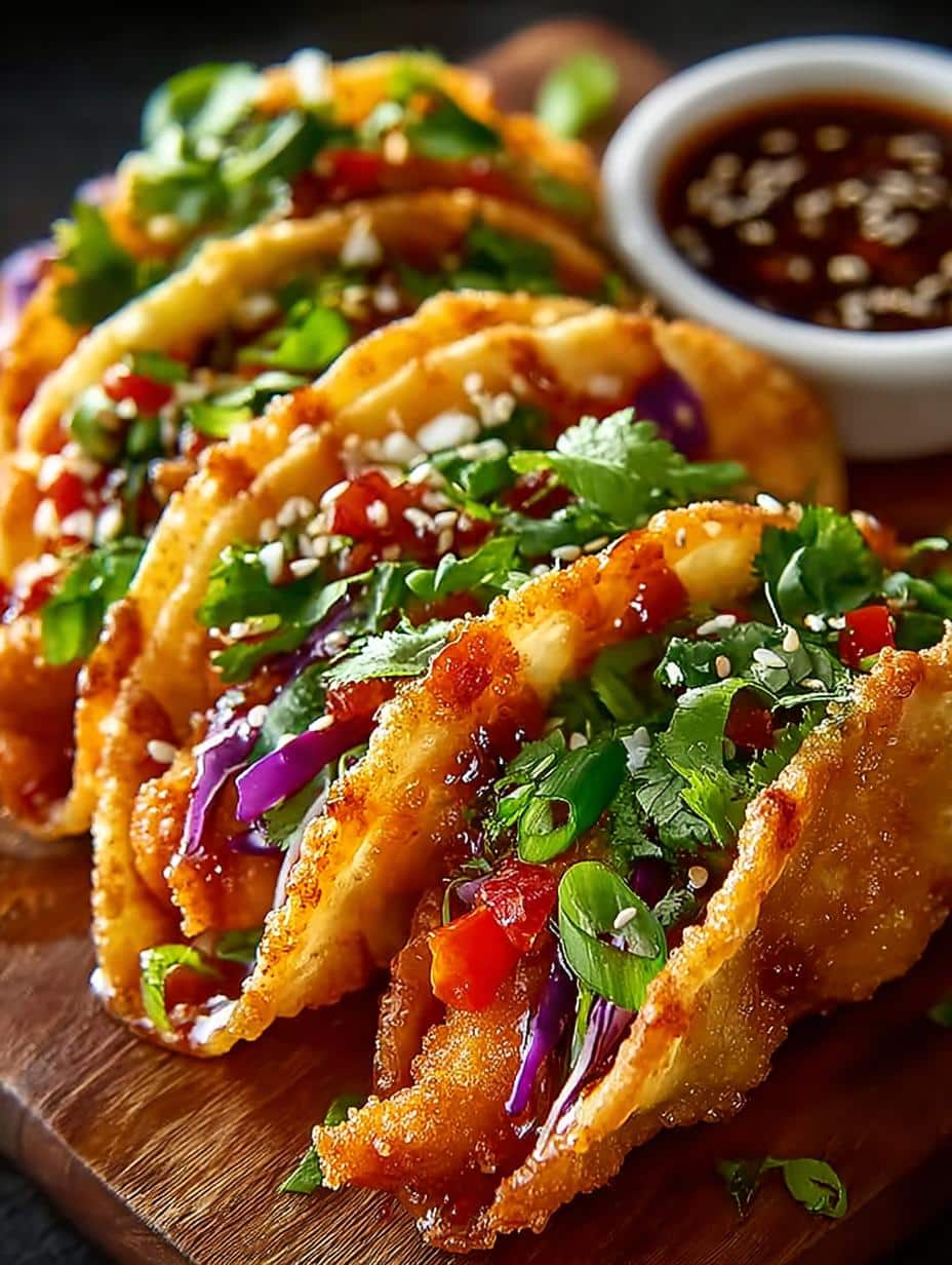 Crispy Chicken Wonton Tacos: 5 Flavorful Ways to Enjoy 3 Crispy Chicken Wonton Tacos: 5 Flavorful Ways to Enjoy - Crispy Chicken Wonton Tacos - additional detail