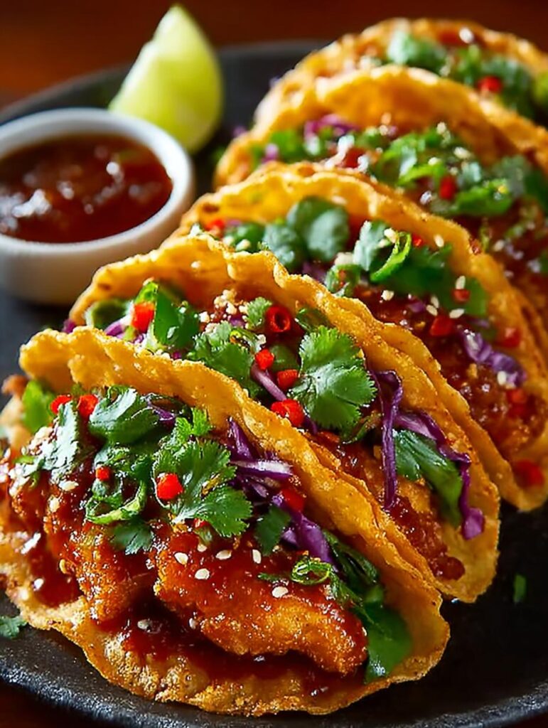 Crispy Chicken Wonton Tacos