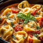 Crockpot Creamy Tomato Tortellini