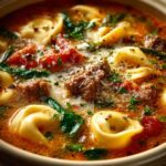 Crockpot Sausage Tortellini Soup