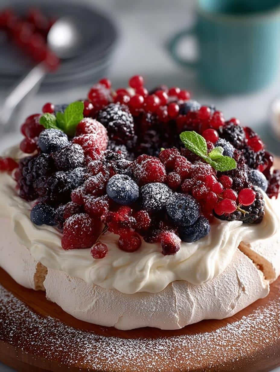 Delightful Festive Christmas Pavlova Wreath Recipe - Festive Christmas Pavlova Wreath - additional detail