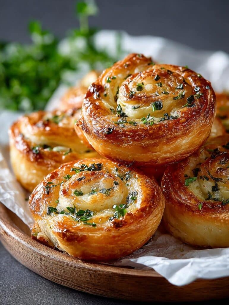 Garlic Puff Pastry Pinwheels