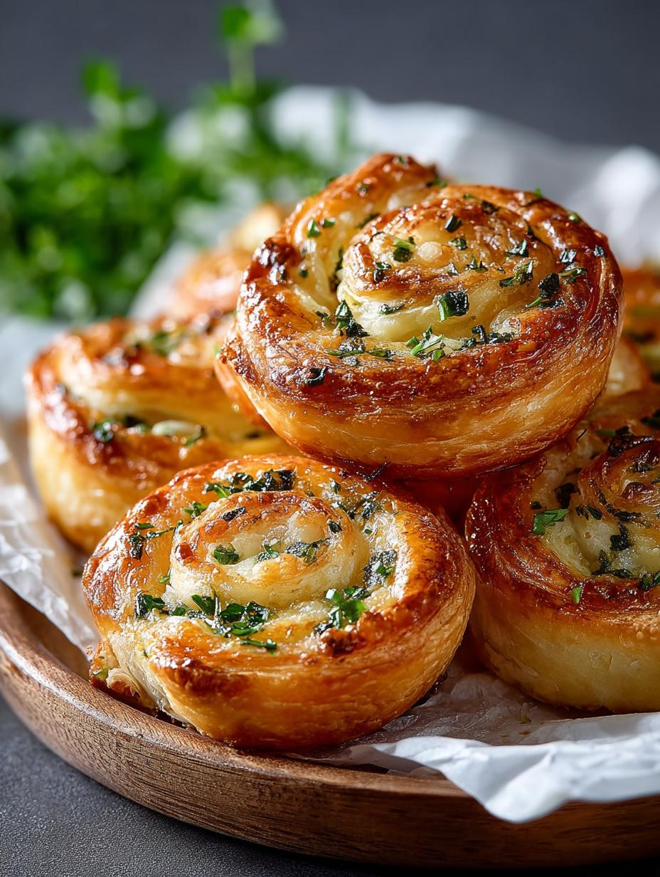 Garlic Puff Pastry Pinwheels