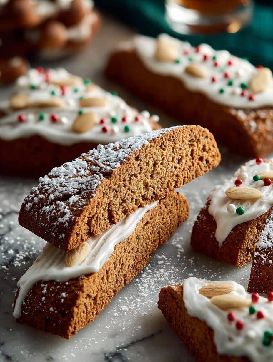 Delicious Gingerbread Biscotti with White Chocolate 3 Delicious Gingerbread Biscotti with White Chocolate - Gingerbread Biscotti with White - additional detail