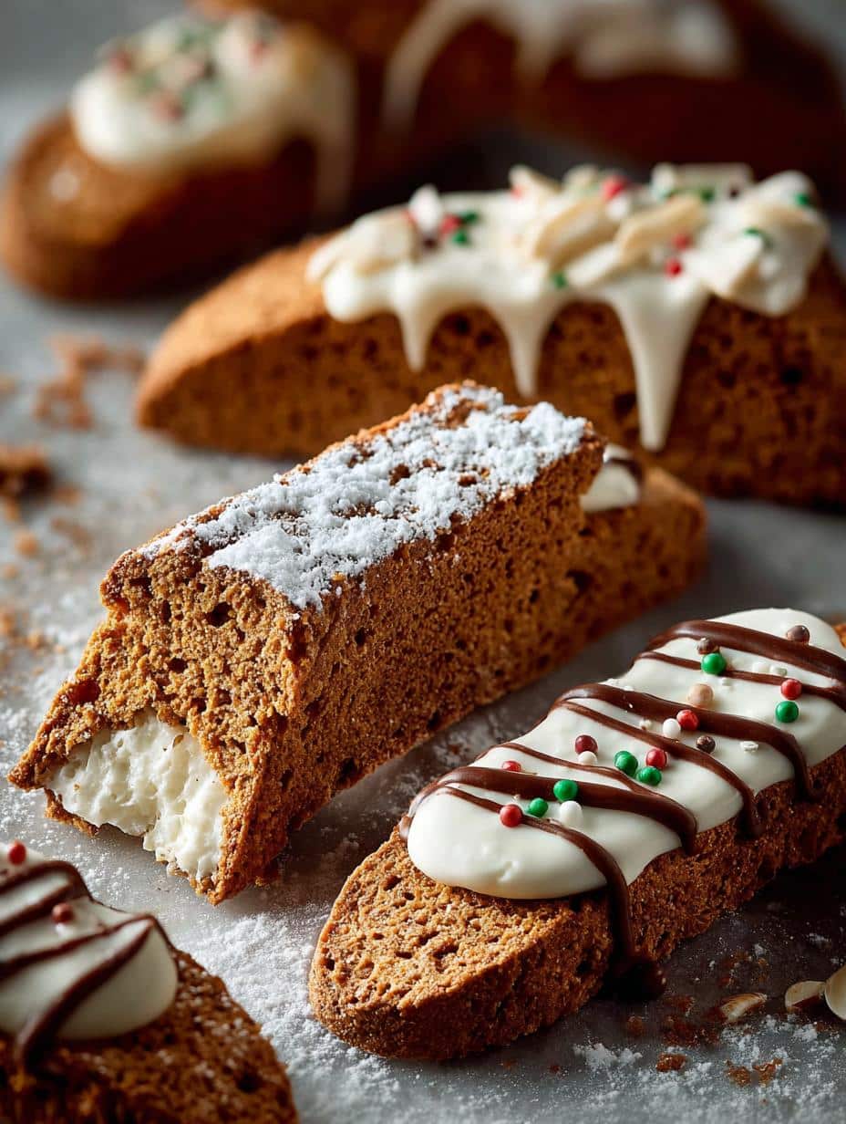 Delicious Gingerbread Biscotti with White Chocolate 1 Gingerbread Biscotti with White