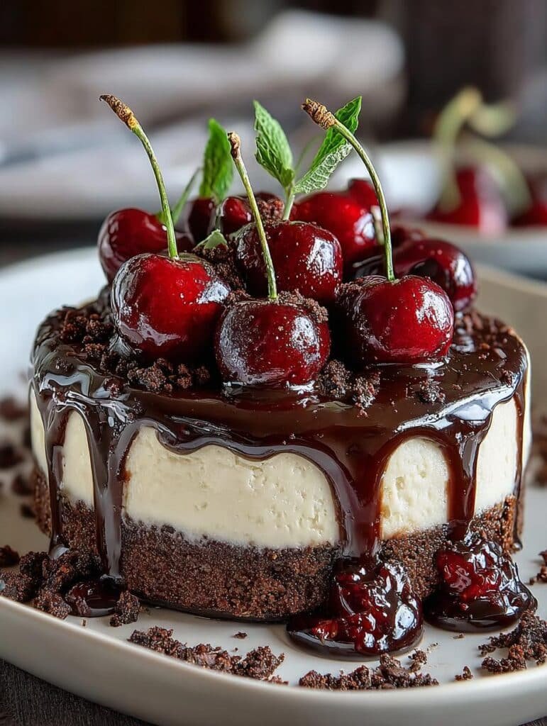 Indulge Chocolate Cherry Cheesecake